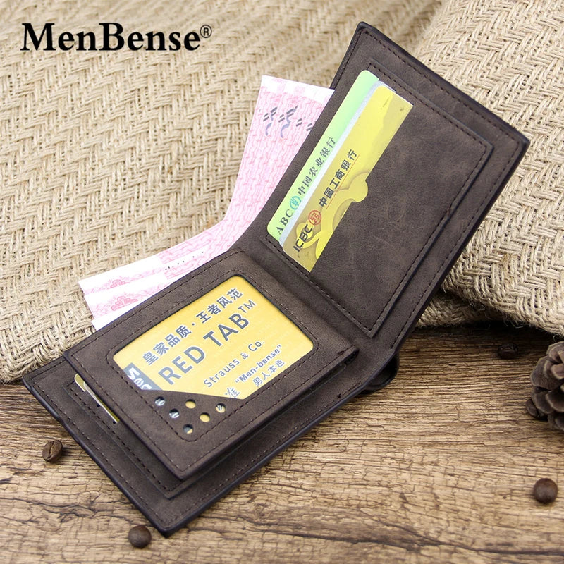 Vintage Print Short Wallets Stripe Bifold Mini Handbag Clutch Bag
