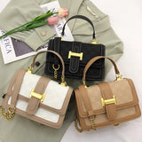 Women Shoulder Bag Handbags INS Bag Patchwork White/Black/Khaki Crossbody Bags