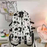 Women Shoulder Backpack Cow Printing Funny Laptop Backpack Large Capacity