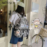 Women Shoulder Backpack Cow Printing Funny Laptop Backpack Large Capacity