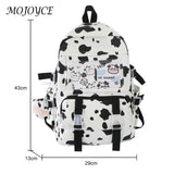 Women Shoulder Backpack Cow Printing Funny Laptop Backpack Large Capacity
