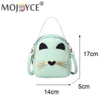 Cat Crossbody Shoulder Backpack Leather Purse Teen Messenger Bag