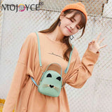 Cat Crossbody Shoulder Backpack Leather Purse Teen Messenger Bag