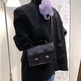 Women Shoulder Bag Handbags Wild Girls Belt Buckle Small Square Messenger Bag