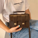 Women Shoulder Bag Handbags Wild Girls Belt Buckle Small Square Messenger Bag
