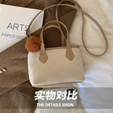 Corduroy Mini Shoulder Bag Girl Shopper Handbag Autumn Winter Crossbody
