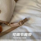 Corduroy Mini Shoulder Bag Girl Shopper Handbag Autumn Winter Crossbody