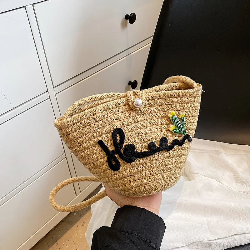 Summer Straw Bags Embroidered Large Totes Handbags