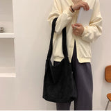 Women Shoulder Bag Plush Handbags Large Capacity Shopping Bags Girls School Bag