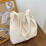 Women Shoulder Bag Plush Handbags Large Capacity Shopping Bags Girls School Bag
