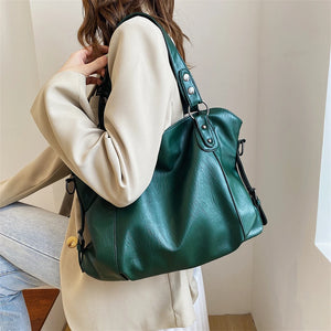 Women Shoulder Bag Big Size PU Leather Shoulder Crossbody Bag Casual Retro