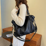 Women Shoulder Bag Big Size PU Leather Shoulder Crossbody Bag Casual Retro