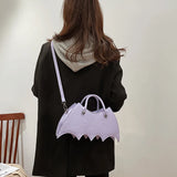 Spider Web Embroidery Shoulder Bag Leather Crossbody Bag