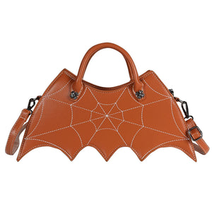 Spider Web Embroidery Shoulder Bag Leather Crossbody Bag