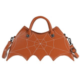 Spider Web Embroidery Shoulder Bag Leather Crossbody Bag