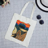 Women Shoulder Bag Canvas Bag Cartoon Art Bag with Cartoon Pictures