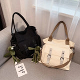 Canvas Shoulder Bag Large Capacity Casual Handbag for Girls