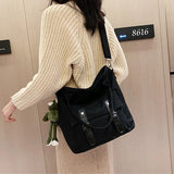 Canvas Shoulder Bag Large Capacity Casual Handbag for Girls