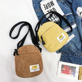 Small Corduroy Canvas Shoulder Bag Pink Crossbody Purse