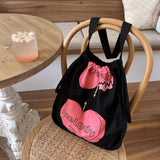 Canvas Totes Bag Large Capacity Shopper Bag Snap Printing Handbags
