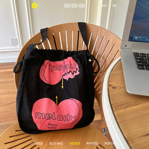 Canvas Totes Bag Large Capacity Shopper Bag Snap Printing Handbags