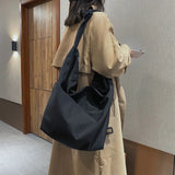 Casual Canvas Shoulder Bag with Tied Knot Strap for Women