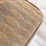 Casual Rhombus Underarm Bag Solid Soft Cloth Large Capacity