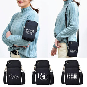 Women Shoulder Bag Cross Text Print Waterproof Sport Arm Bags
