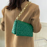 Quilted Shoulder Bag Chain Purse PU Leather Handbag