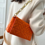 Quilted Shoulder Bag Chain Purse PU Leather Handbag