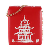 Red Tower Crossbody Messenger Bag Big Capacity Handbag