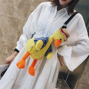 Animal Plush Shoulder Bag Soft Purse Duck Dog Messenger Bag