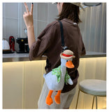 Animal Plush Shoulder Bag Soft Purse Duck Dog Messenger Bag