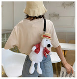 Animal Plush Shoulder Bag Soft Purse Duck Dog Messenger Bag