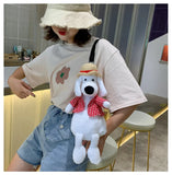 Animal Plush Shoulder Bag Soft Purse Duck Dog Messenger Bag