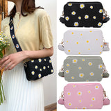 Women Shoulder Bag Daisy Pattern Handbags Small Square Messenger Tote Bags