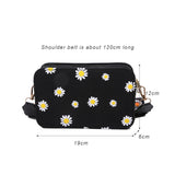 Women Shoulder Bag Daisy Pattern Handbags Small Square Messenger Tote Bags