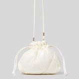 Women Shoulder Bag Diamond Lattice Fabric Small String Closure