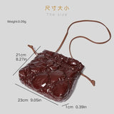 Women Shoulder Bag Diamond Lattice Fabric Small String Closure