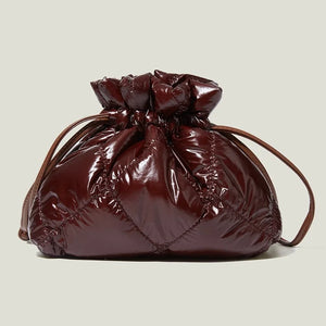 Women Shoulder Bag Diamond Lattice Fabric Small String Closure