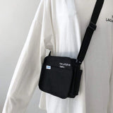 Canvas Messenger Bag Girl Student Bag Large Capacity Square Shoulder Bag
