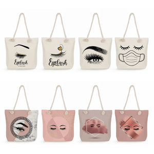 Women Shoulder Bag Eye Lashes Style Tote Bag Sweet Print Handbags