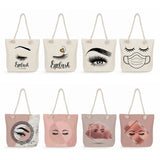 Women Shoulder Bag Eye Lashes Style Tote Bag Sweet Print Handbags
