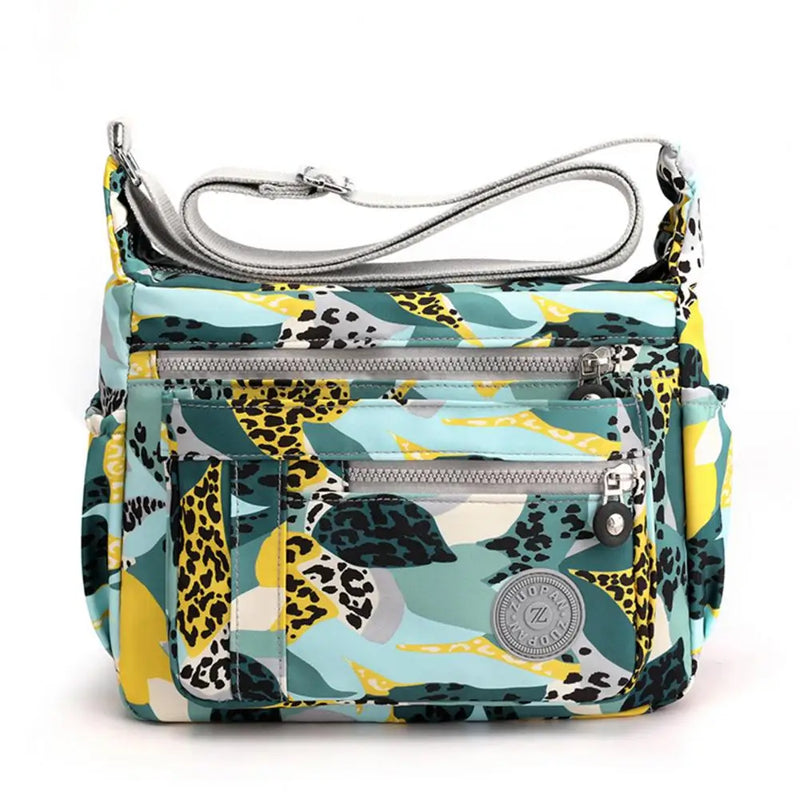Women Shoulder Bag Print Pockets Diaper Bag Large Capacity Adjustable Strap