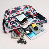 Women Shoulder Bag Print Pockets Diaper Bag Large Capacity Adjustable Strap