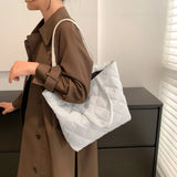 Quilted Shoulder Bag Winter Handbag Tote Large Capacity Shopping Purse