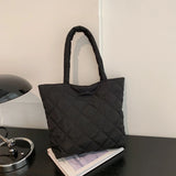 Quilted Shoulder Bag Winter Handbag Tote Large Capacity Shopping Purse