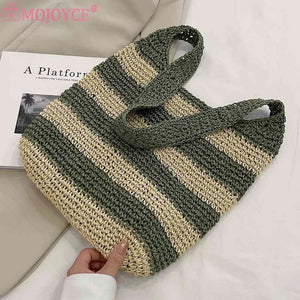 Straw Weave Hollow Shoulder Bag Large Capacity for Beach Vacation