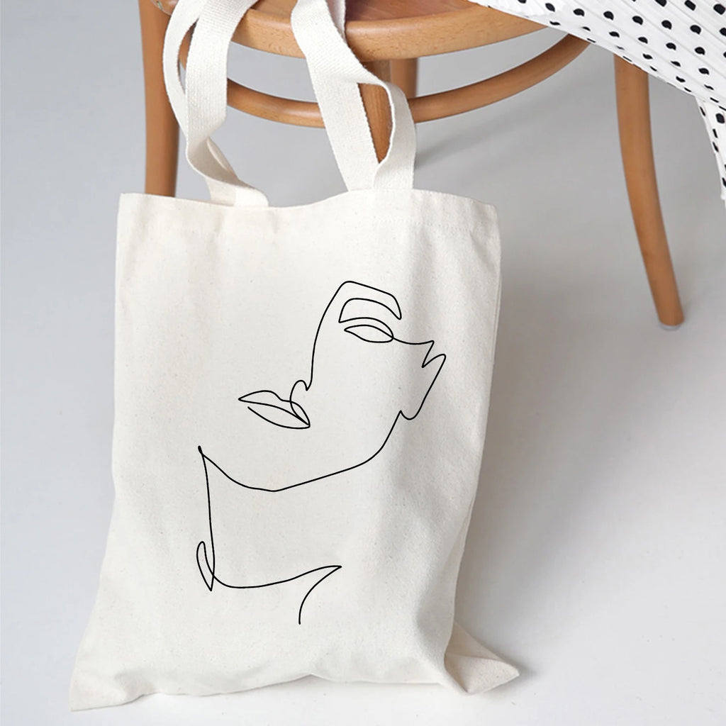 Women Shoulder Bag University Canvas Harajuku Vintage Print Tote Bag