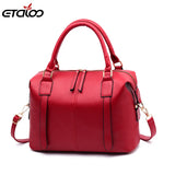 Vintage Leather Shoulder Bag Women Handbag Rivet Doctor Bag Totes